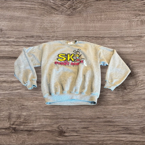 Vintage 90s Jerzees Super Sweats Ski Moose Sweatshirt Size Medium - Picture 1 of 4